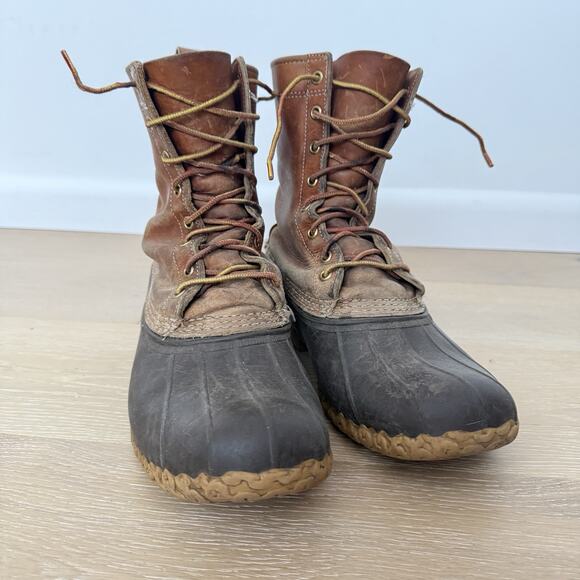 VTG LL Bean Boots Unlined Hunting Leather Duck Boots Women's 12 Mens Maine USA - Picture 6 of 6